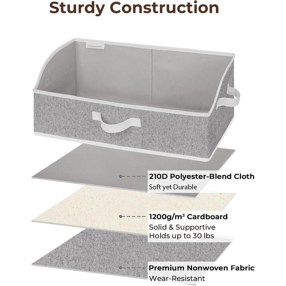 StorageWorks Closet Storage Bins, Trapezoid Organizer Box for Shelves, Fabric - Picture 4 of 6